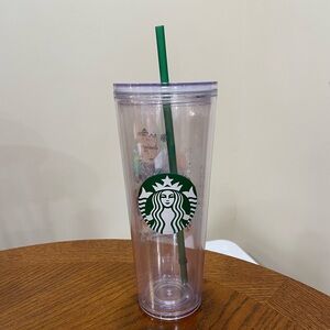 NWOT Starbucks x Disney Clear Tumbler with Green Straw